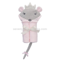 Abrigo de toalla con capucha de Bath Time Gift, Mousie Princess rosa, 100% Terry Velour Cotton, Lavable a máquina, Easy Care, Una gran fiesta de bienvenida al bebé